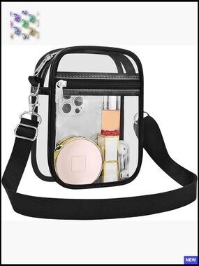 Clear Stadium Approved Messenger Bag Crossbody Waterproof PVC Transparent